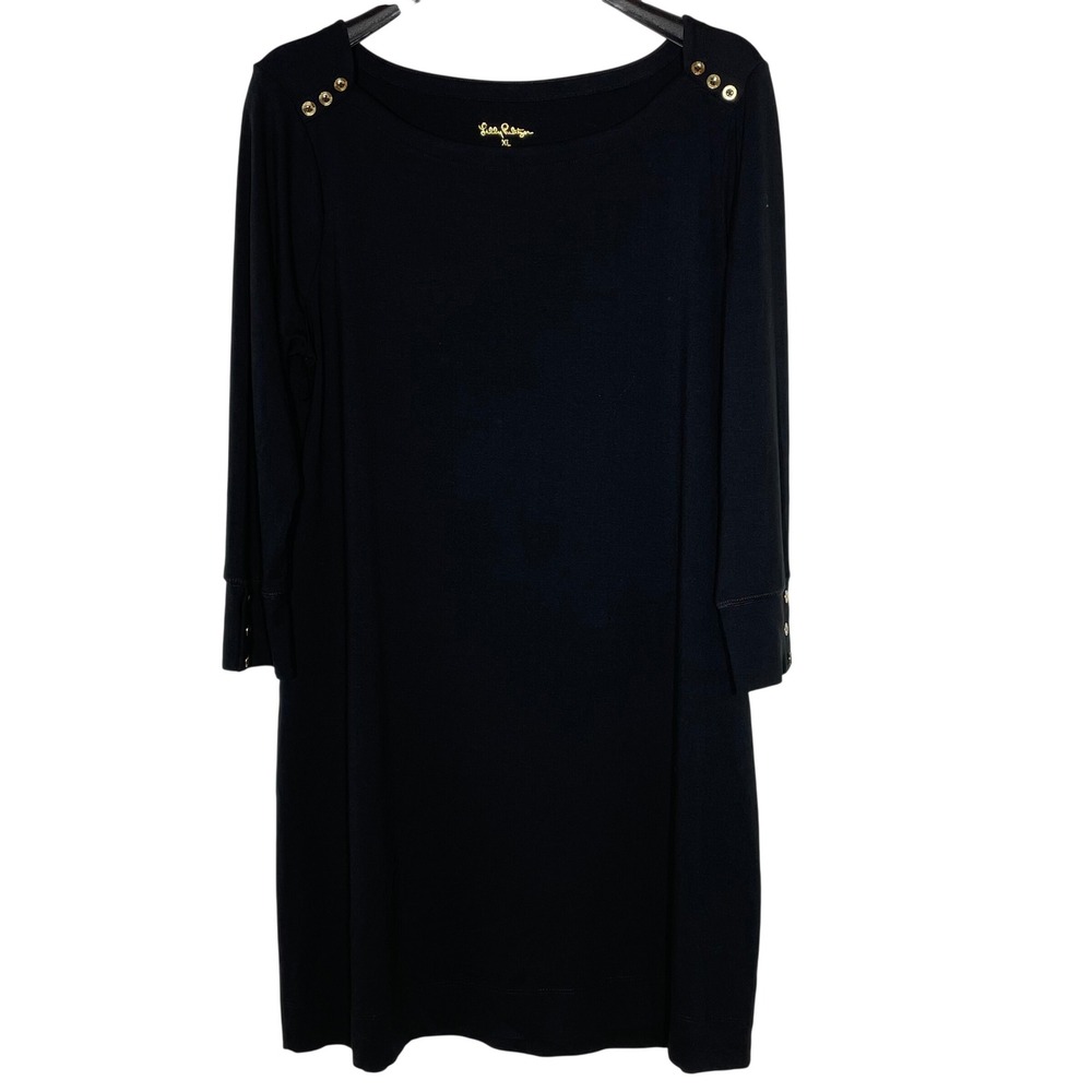Lilly Pulitzer UPF 50+ Sophie Dress Black Sz XL Minimalist